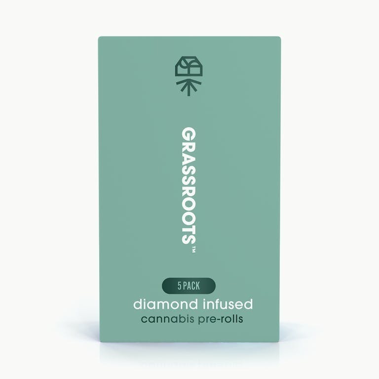 Kush Mints Diamond Infused PreRolls 5pk [2g] Grassroots