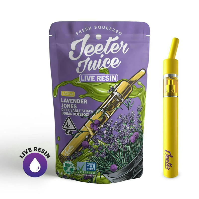 Jeeter Lavender Jones · Live Resin Straw Disposable · 0.5g, Disposables