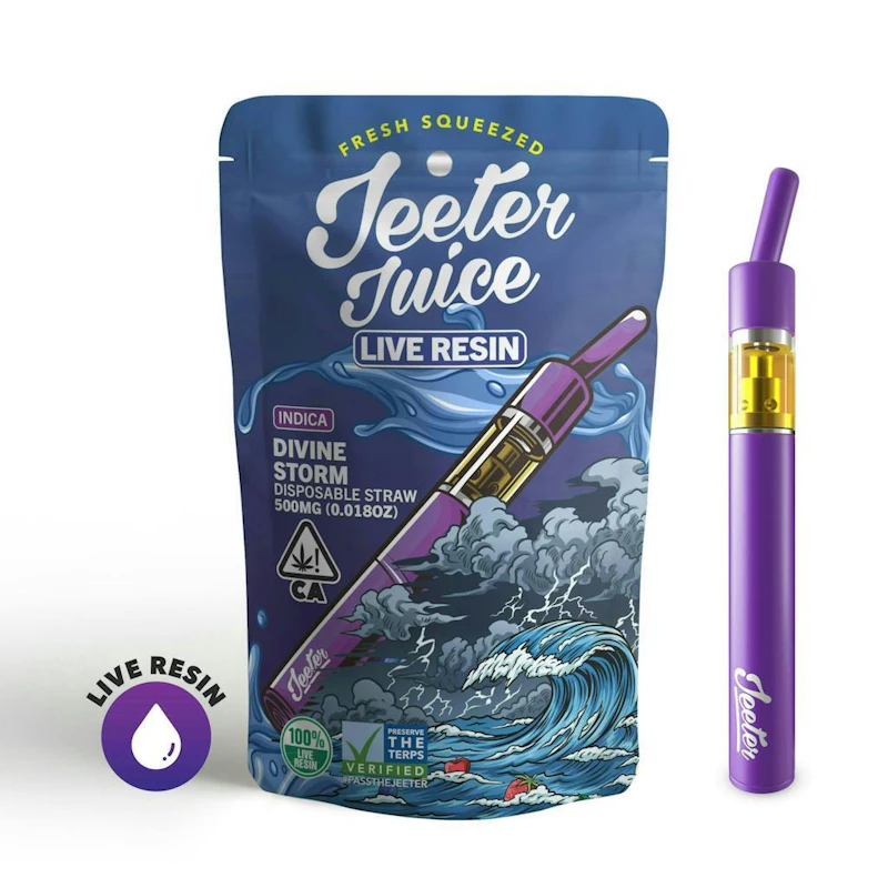 Jeeter Divine Storm · Live Resin Straw Disposable · 0.5g, Disposables