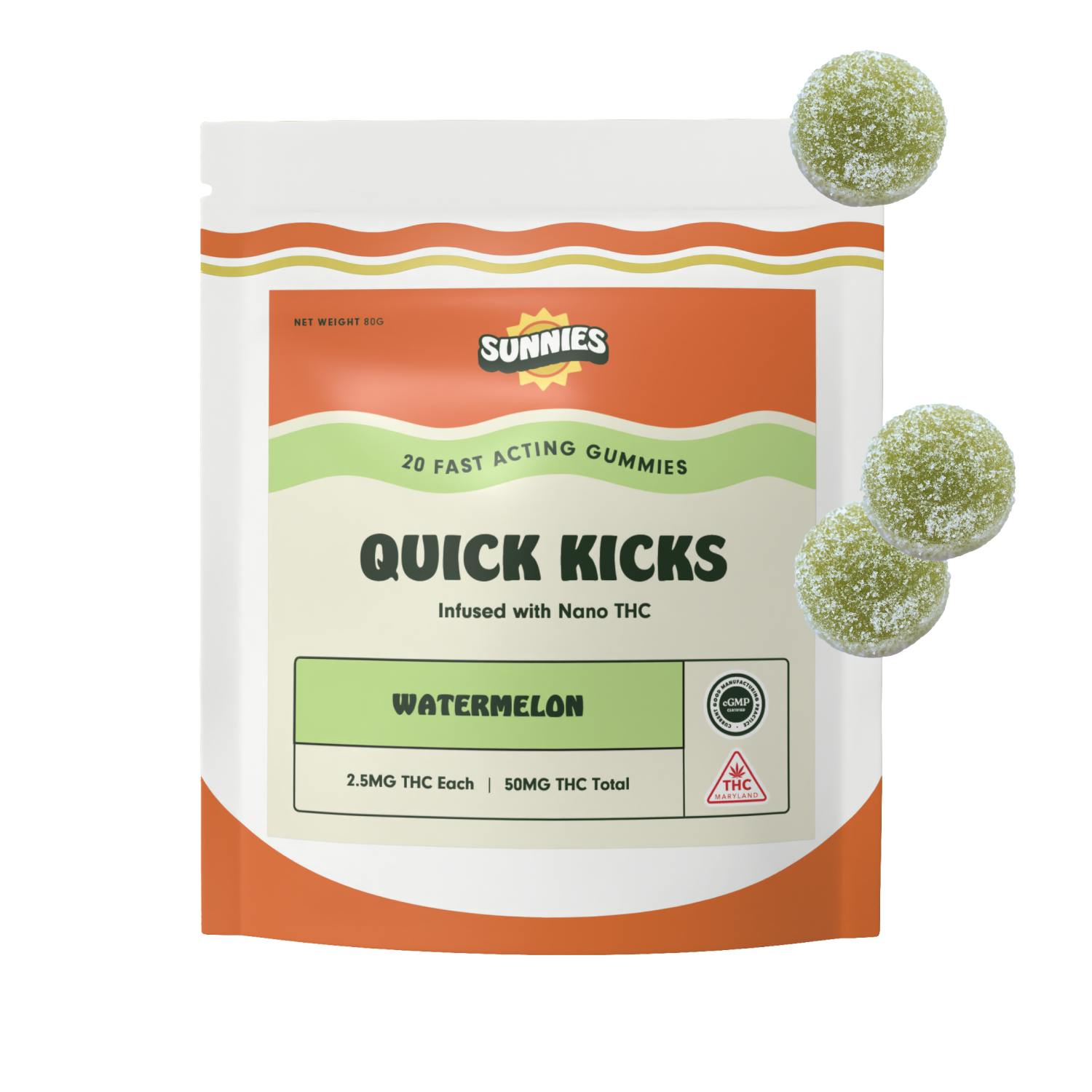 Watermelon Nano Gummies 50mg at Four Green Fields, LLC