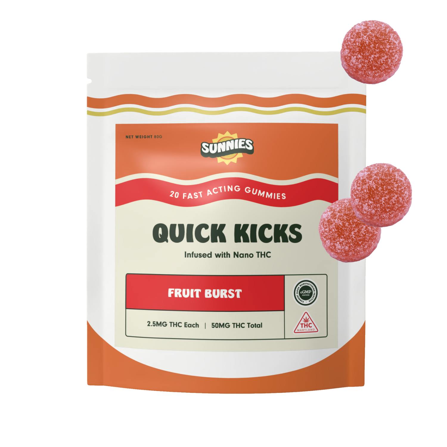 Fruit Burst Nano Gummies 2.5mg - 50mg at Crabtree Dispensary