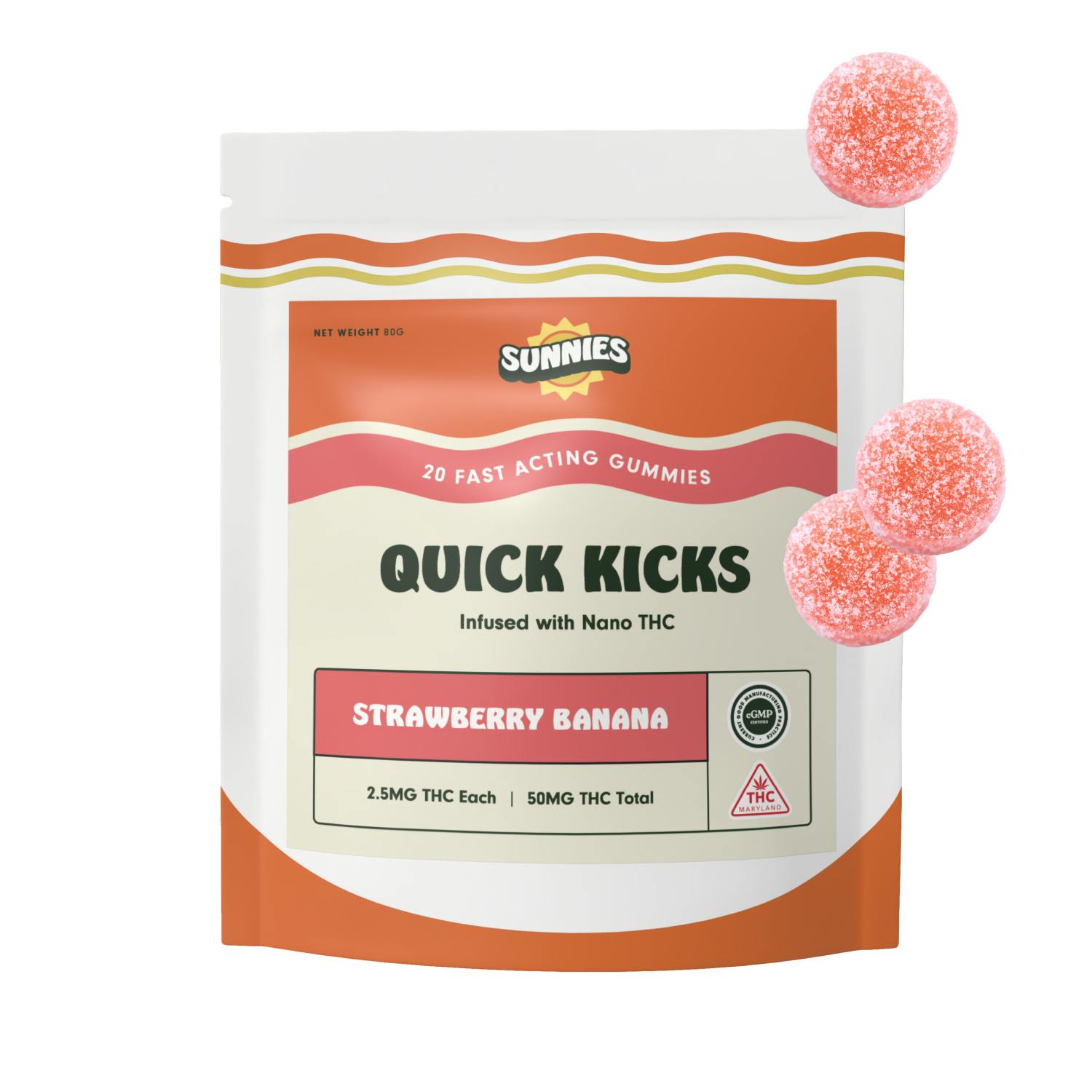 Strawberry Banana Nano Gummies 50mg by SunMed Growers