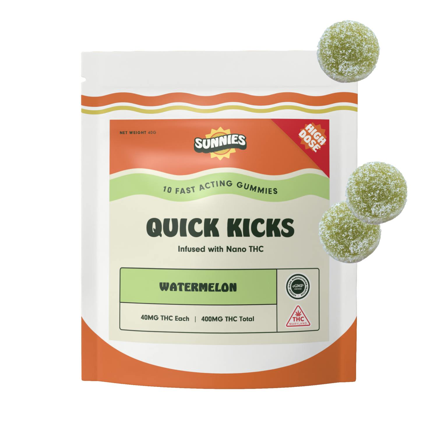 Watermelon Nano Gummies 400mg by SunMed Growers