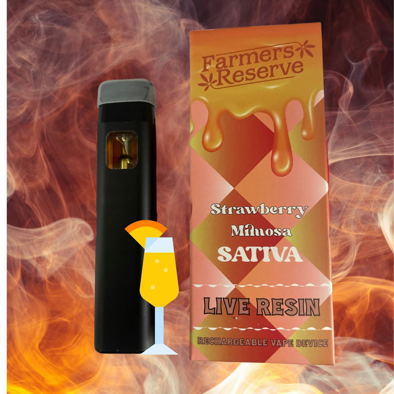 Strawberry Mimosa 1gram live resin Disposable - Farmers Reserve