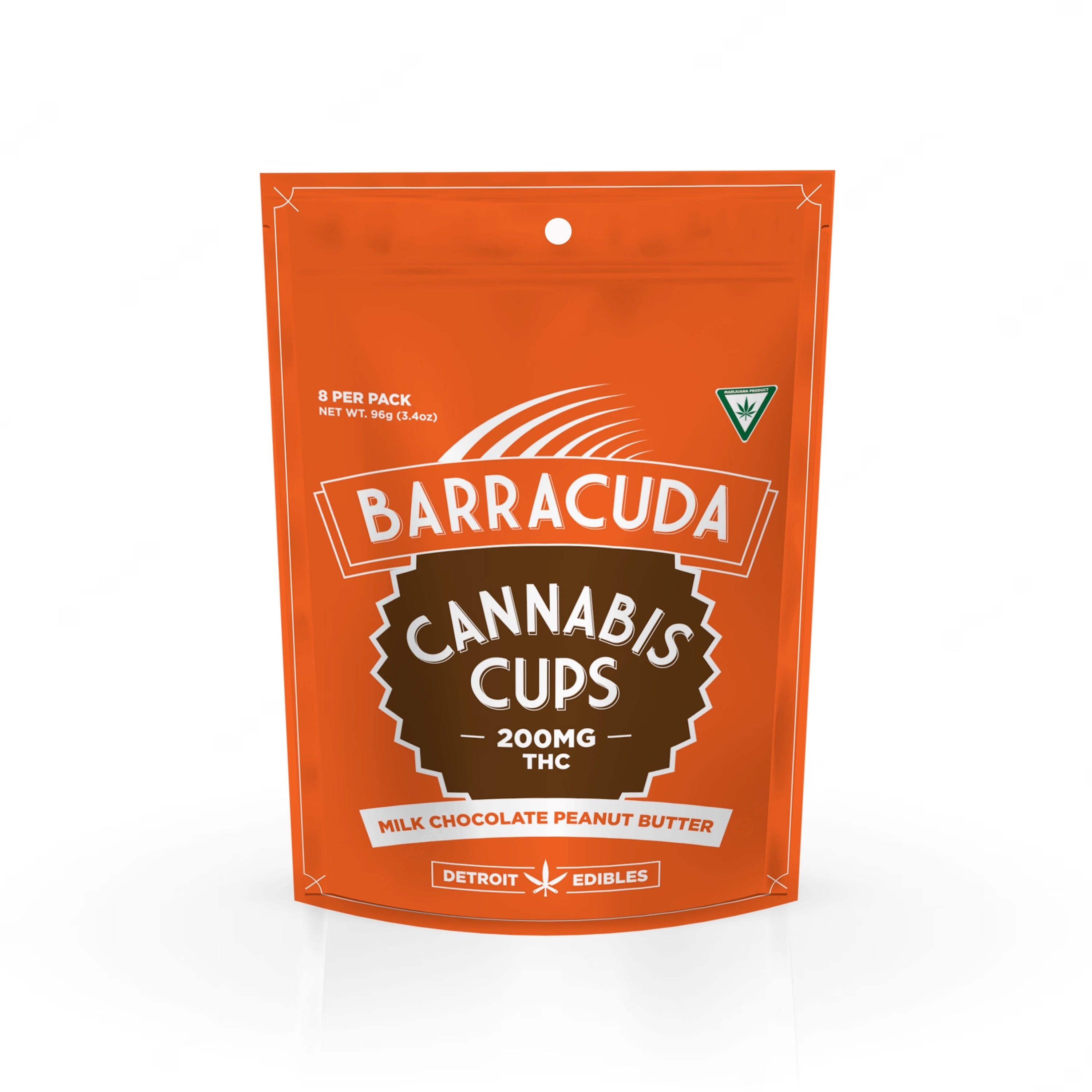 Barracuda Cups Milk Chocolate Peanut Butter 200mg THC Detroit Edibles