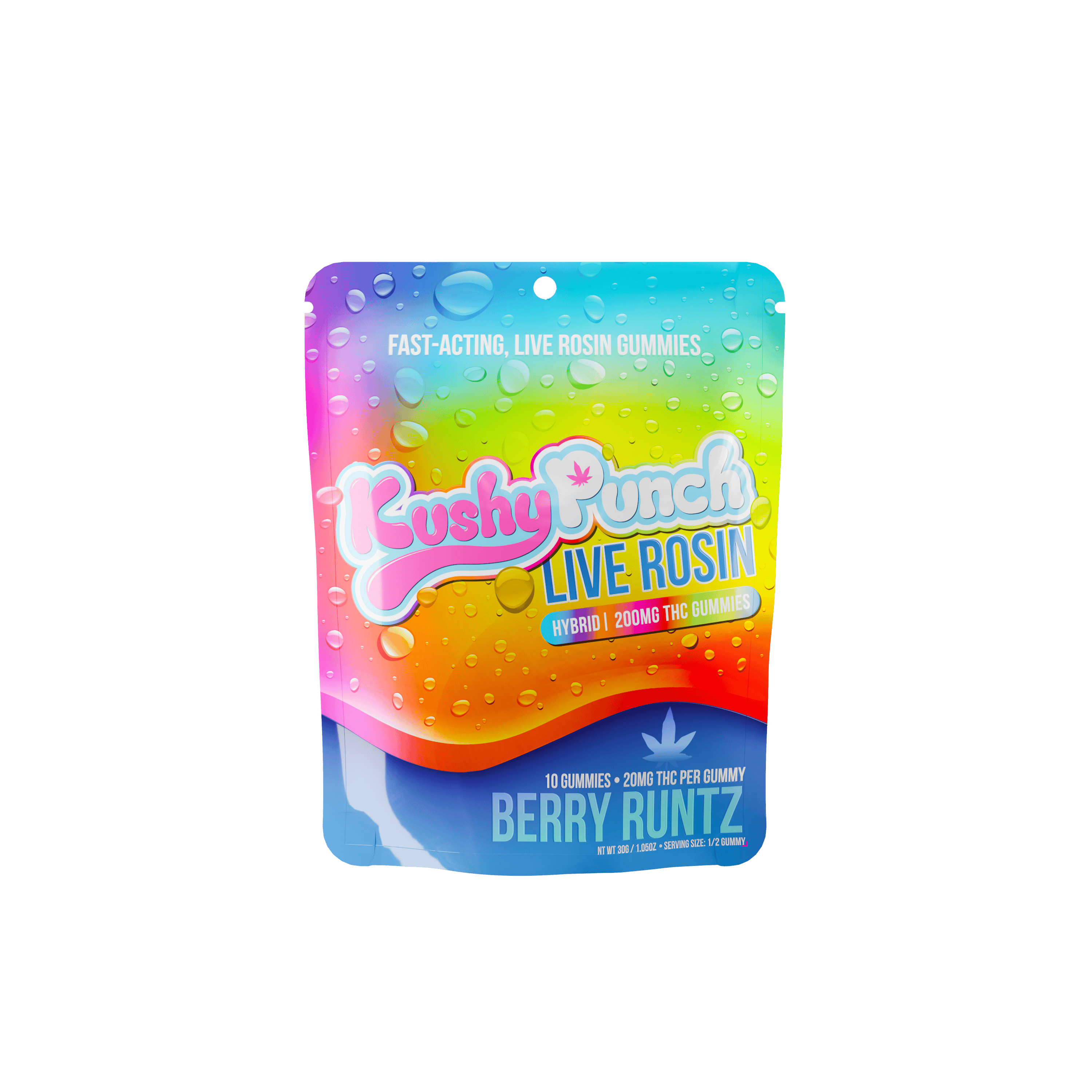 Live Rosin | Berry Runtz Gummies | 200mg | 10ct | 20mg/ea