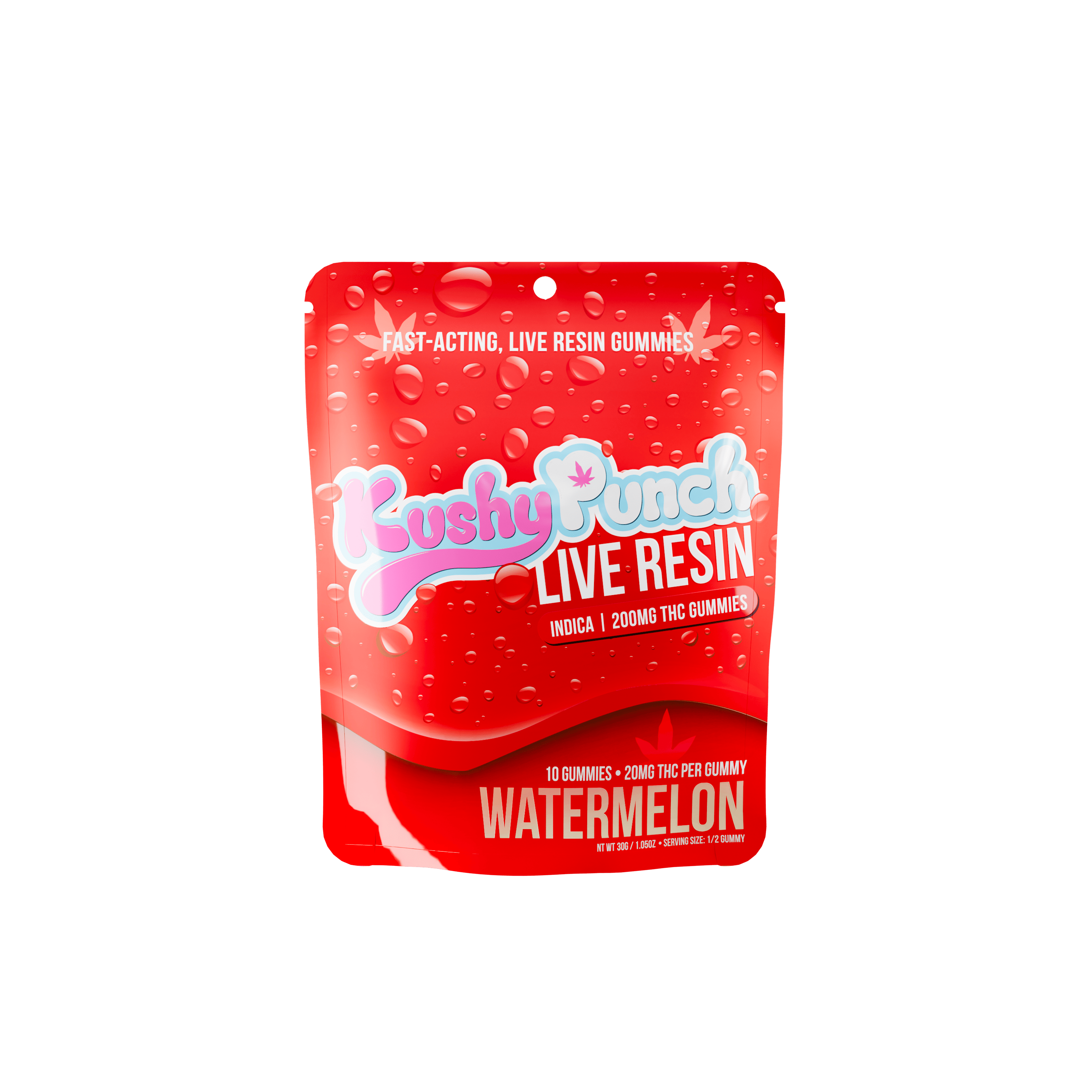 Live Resin | Watermelon Gummies | 200mg | 10ct | 20mg/ea