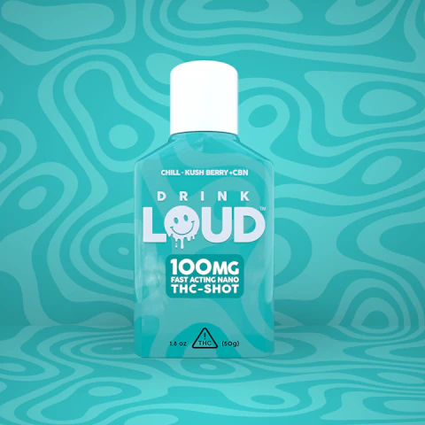 Rove Drink Loud 100mg THC Shot · Kush Berry + CBN · 50ml, Edibles
