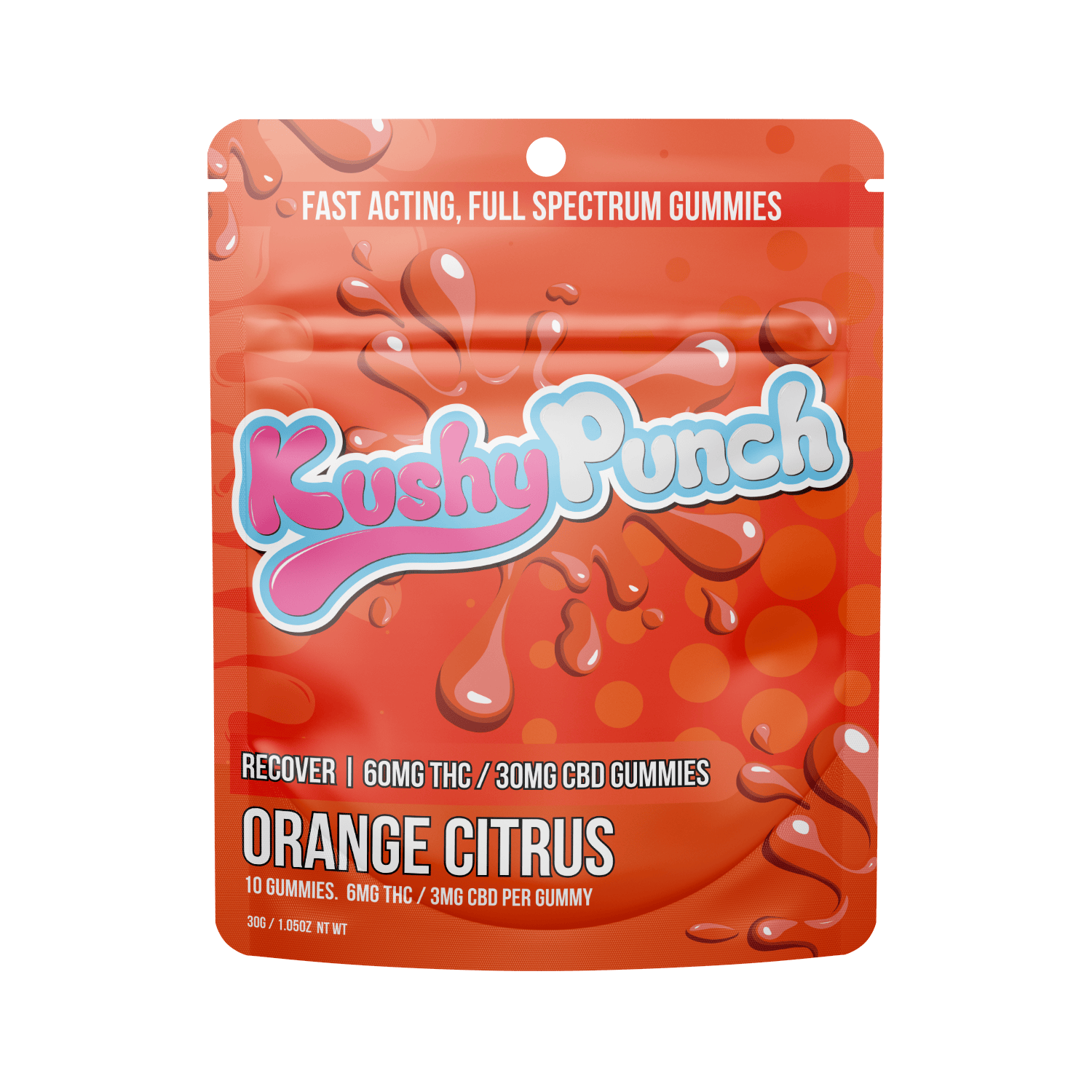 Recover 2:1 THC:CBD | Orange Citrus Gummies | 60mg | 10ct | 6mg/ea