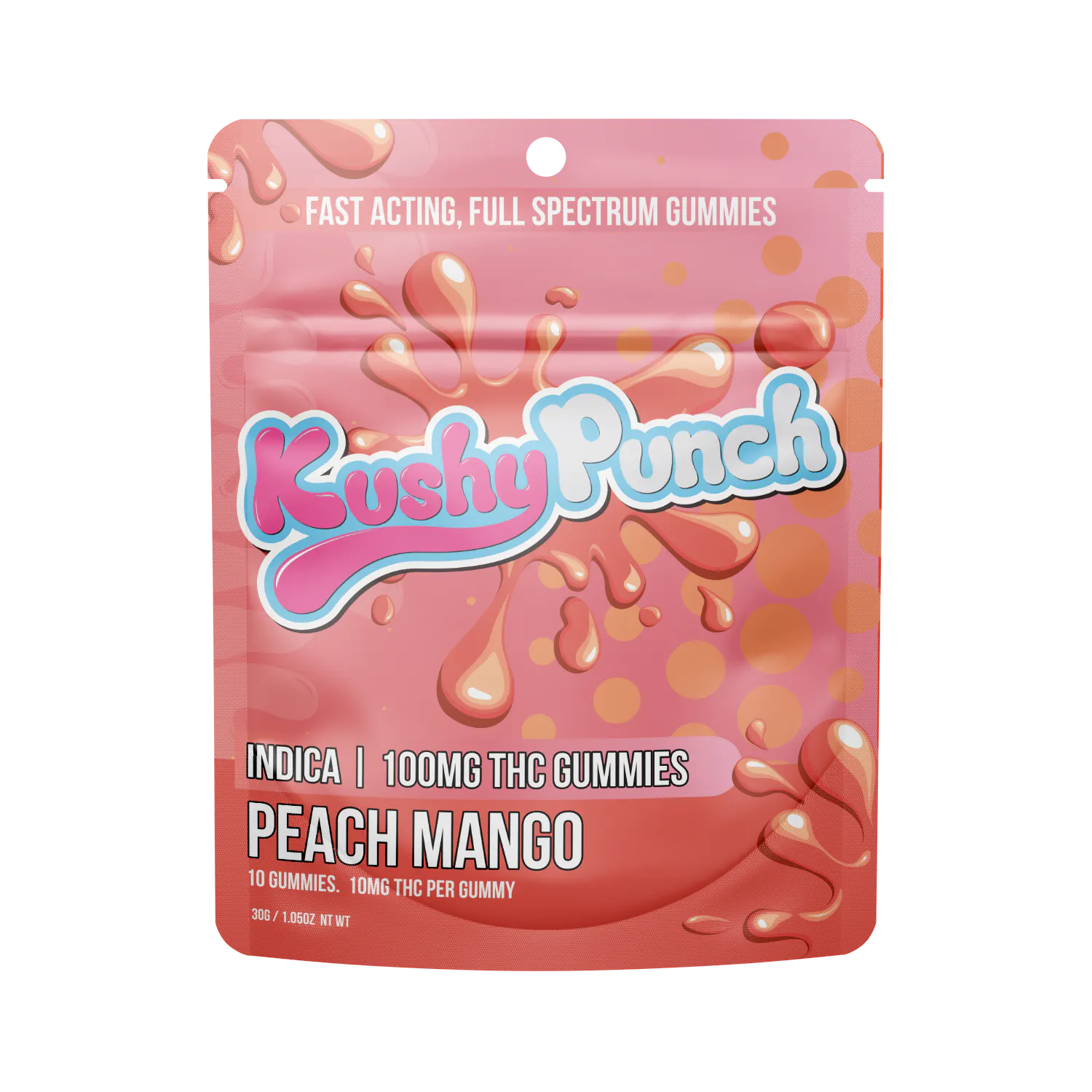 Kushy Punch - Kushy Punch 10pk Gummies Peach Mango Main Image
