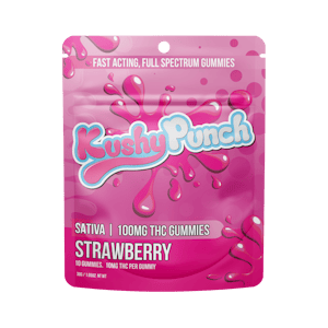 Kushy Punch - Kushy Punch Sativa Strawberry INDIVIDUAL GUMMIES 100MG
