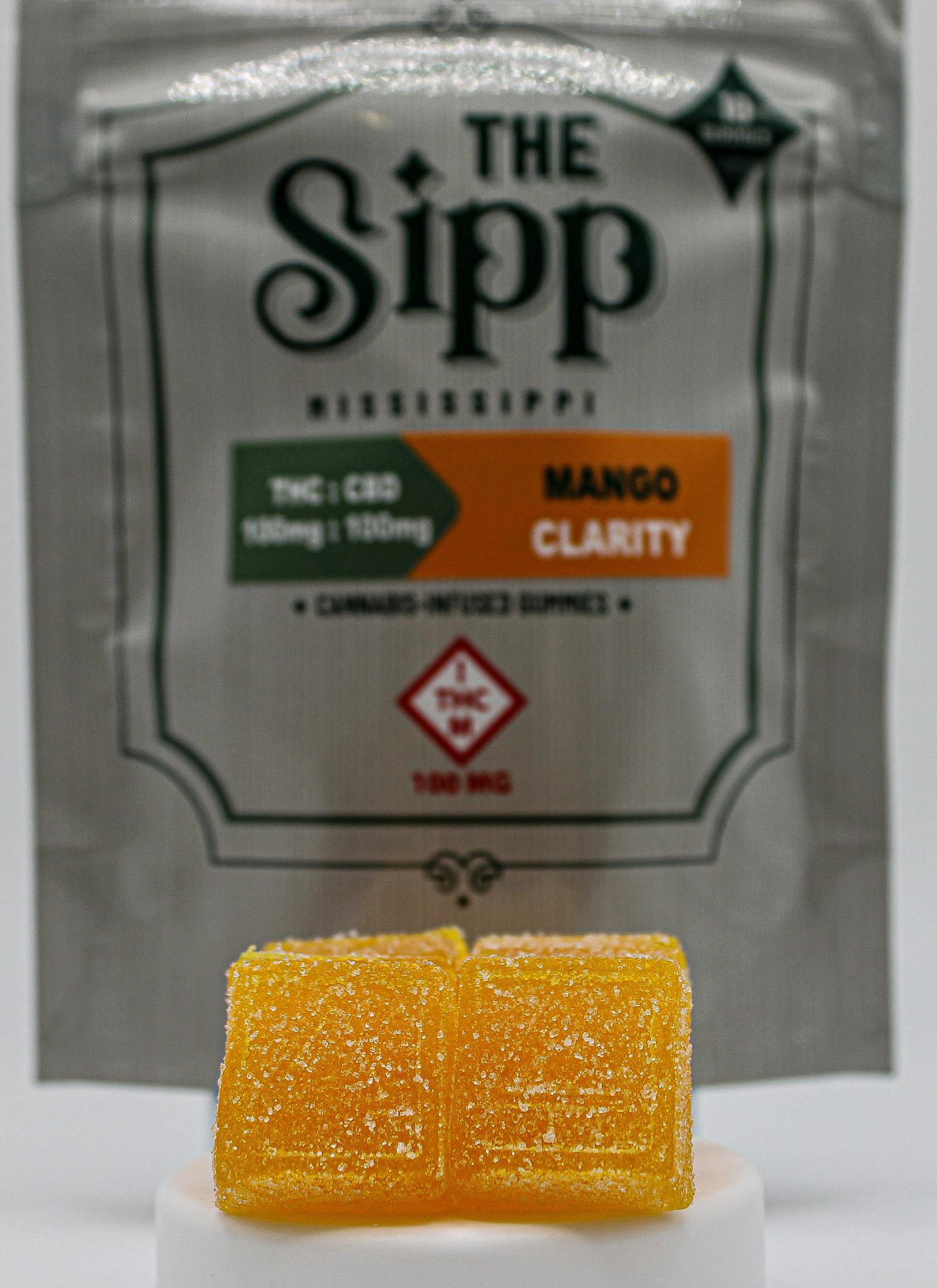 The Sipp: 1:1 CBD 100mg Mango Clarity Gummies (10pk)