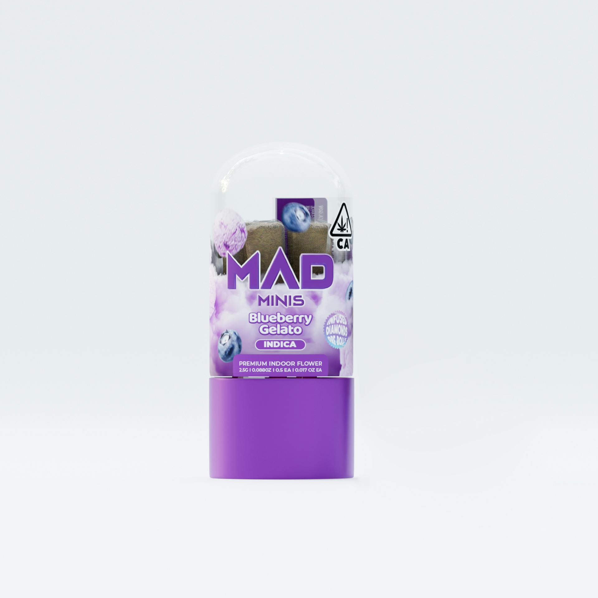 Mad Labs Blueberry Gelato 5 Pre Roll Mad Minis 2.5G Mad Labs