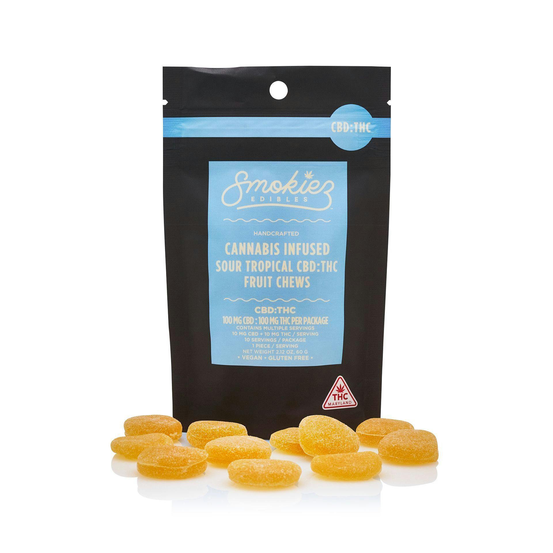 Smokiez Edibles — 1 Sour Tropical Fruit100mg - Fruit Chews