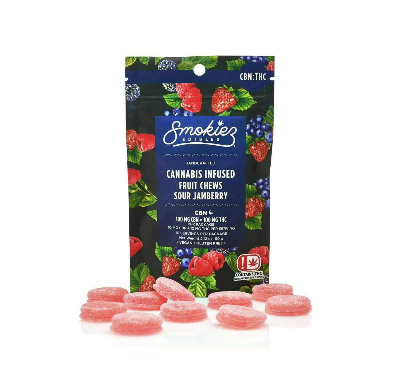 Sour Jamberry Gummies 1:1 THC:CBN | 100mg | 10ct | 10mg/ea