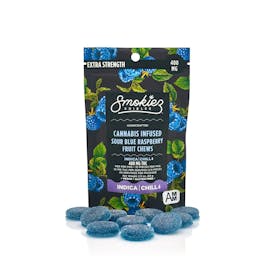 EXTRA-STRENGTHSour Blue Raspberry Indica400mg THC Fruit Chews