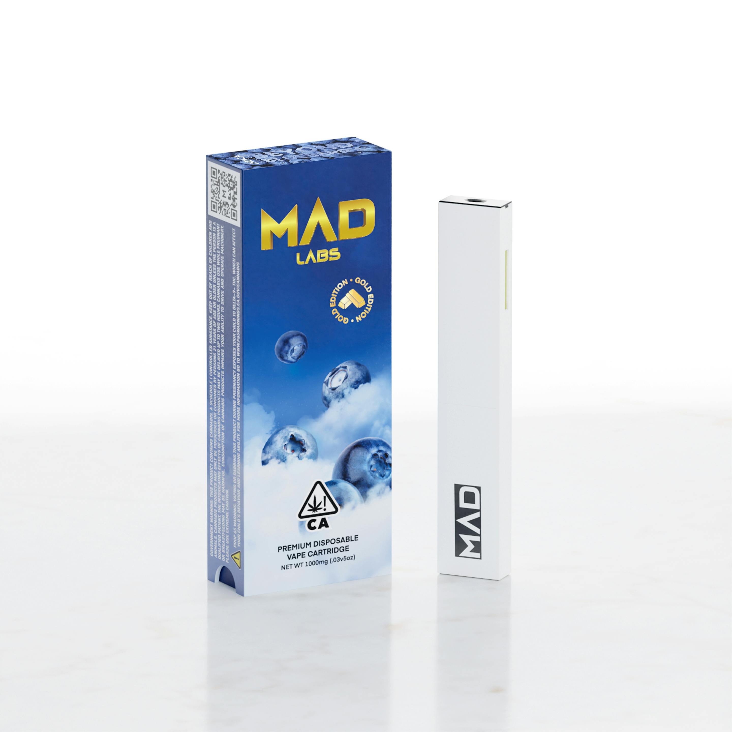 Mad Labs Beyond Blueberry Disposable Gold Edition 1G Mad Labs