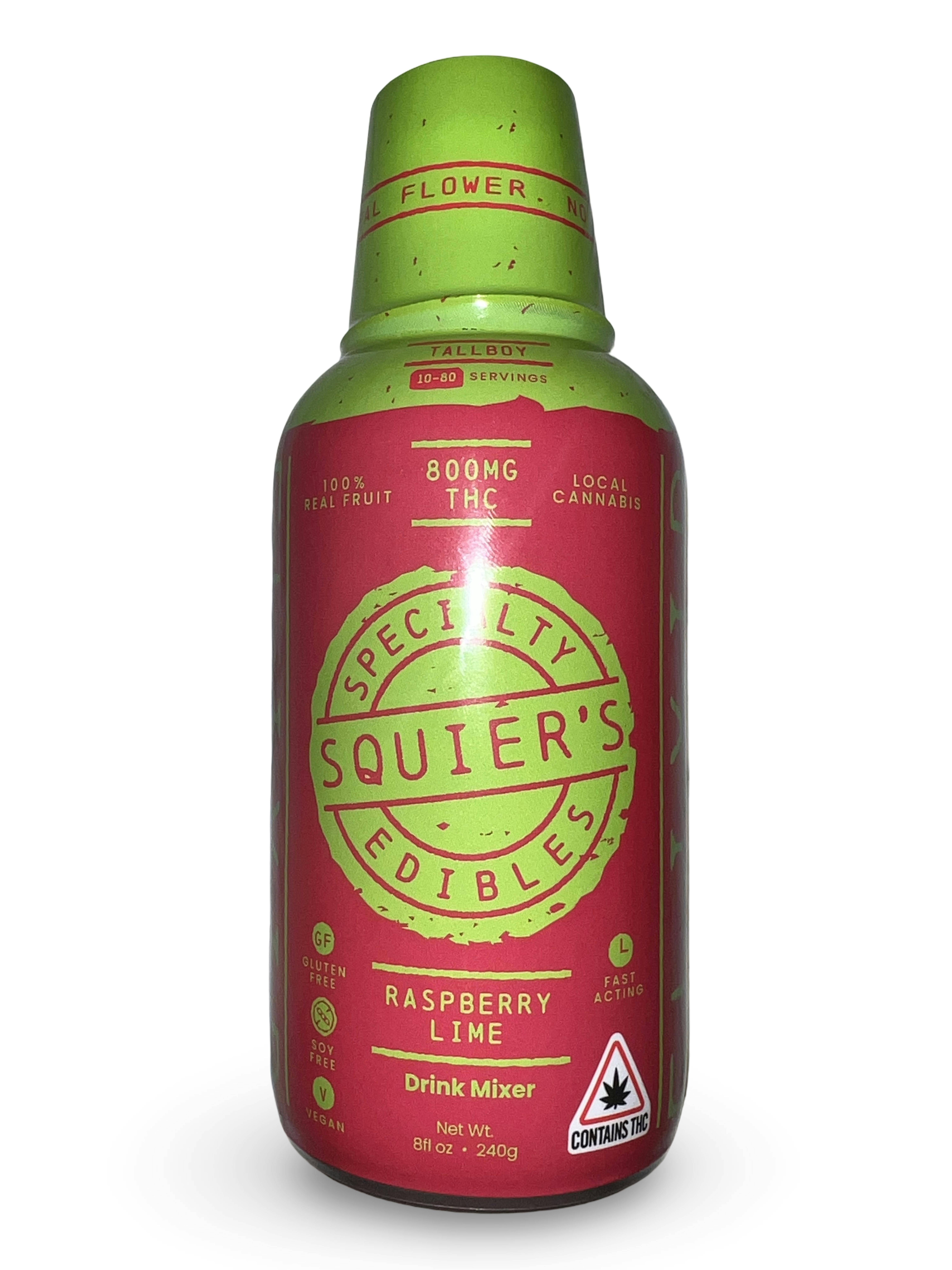 Squier's 800mg Hash Rosin Raspberry Lime Drink Mixer by Indico