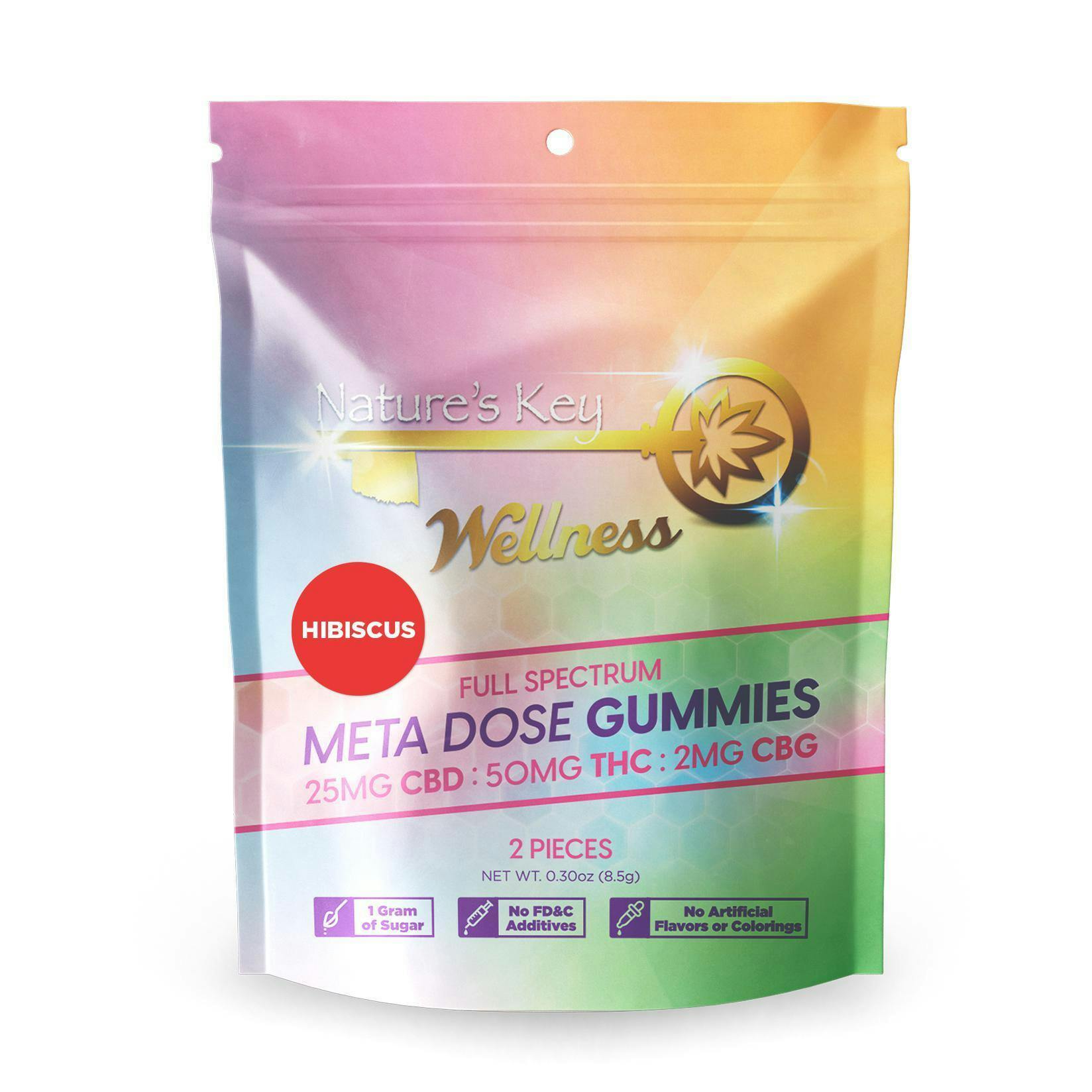 Tropical Single Serve Meta Dose Gummy 5omg THC 25mg CBD 2mg CBG 2:1