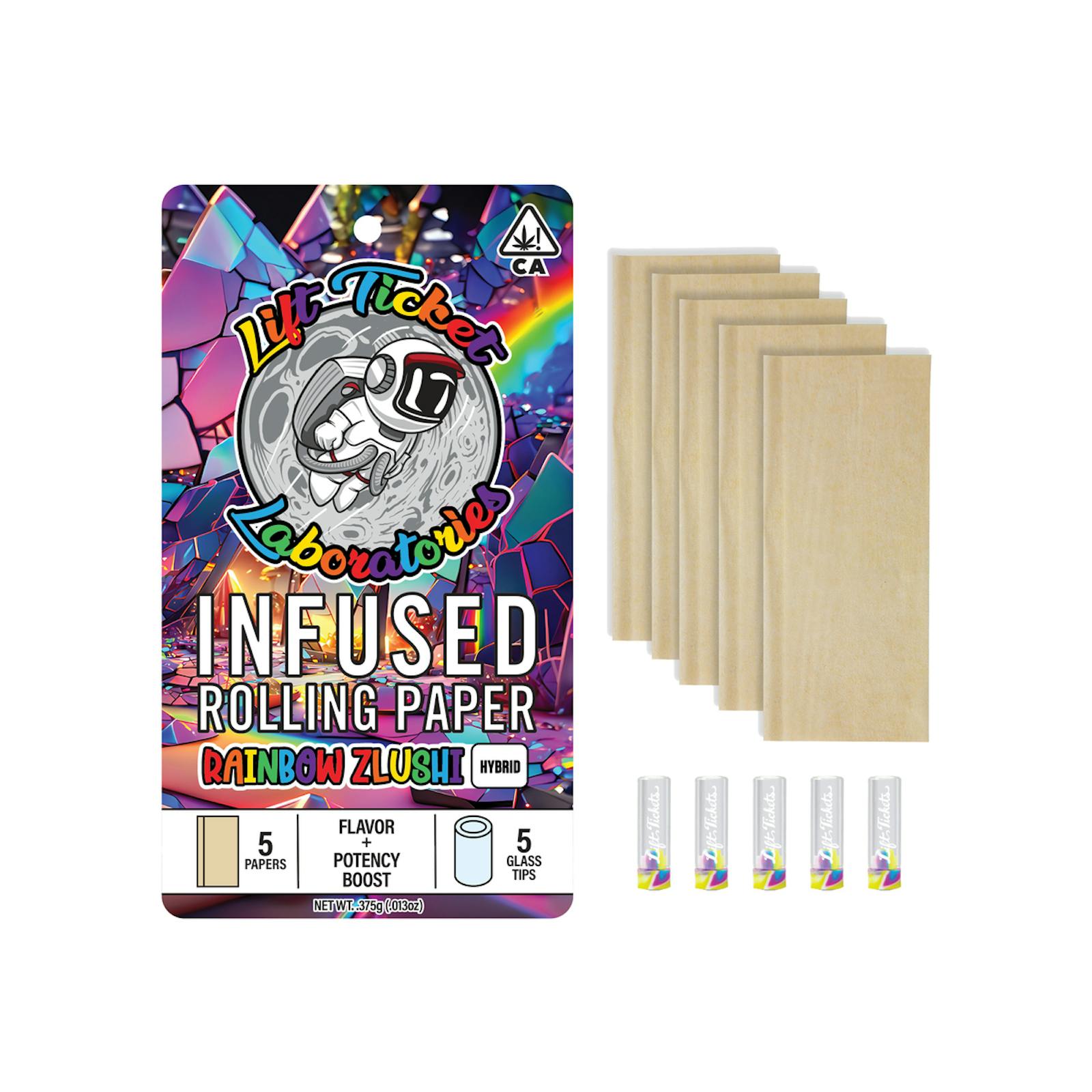 Rainbow Zlushi Live Resin Infused Rolling Paper - 5 pack