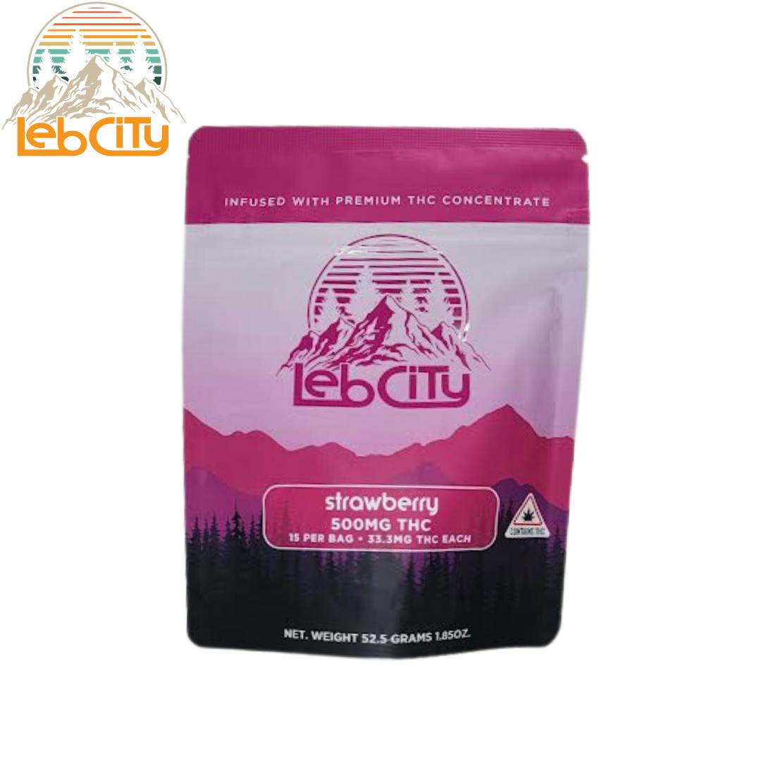 Strawberry 500 MG THC Infused Gummy by LebCity Extracts