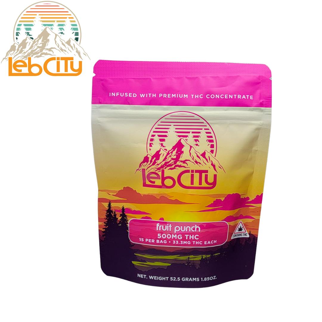 Fruit Punch 500 MG THC infused Gummy by LebCity Extracts