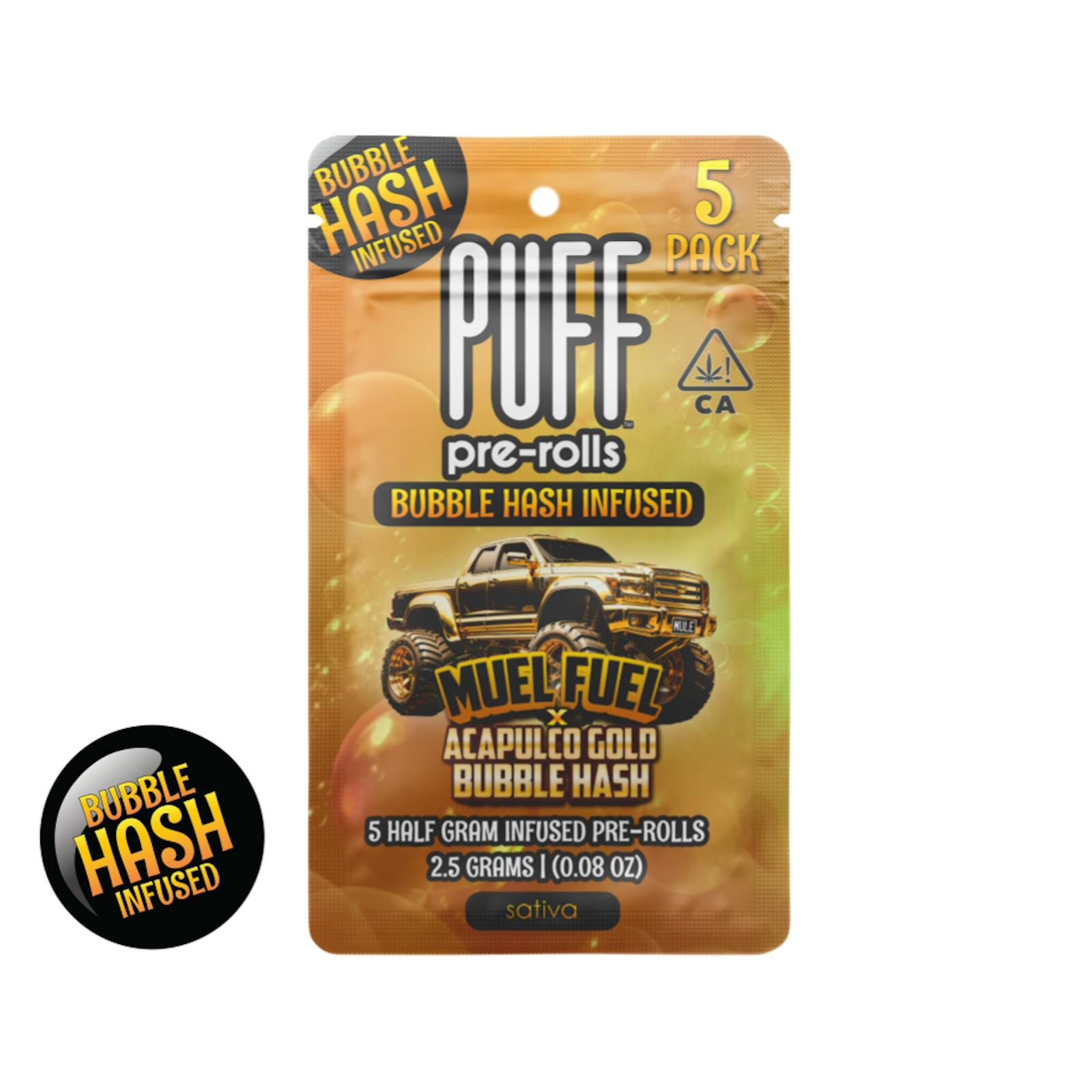 Mule Fuel x Acapulco Gold Bubble Hash - Infused Pre-Rolls .5g - 5pk
