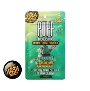 PUFF - PUFF | Gush Mintz x Ice Cream Cake | Bubble Hash Infused Preroll 5pk | 2.5g ​