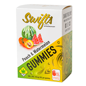 Swifts Gummies Peach and Watermelon (25:1) CBD by Swifts Edibles