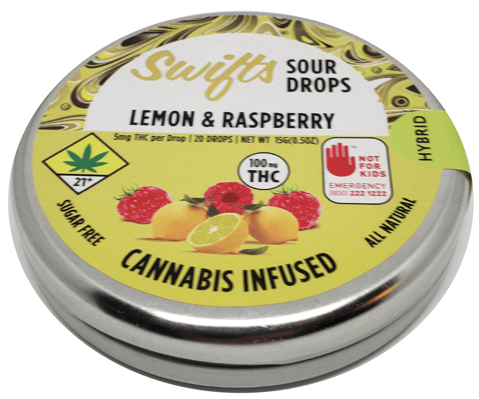 Swifts Edibles Swifts Sugar Free Sour Drops Lemon Raspberry 100mg ...