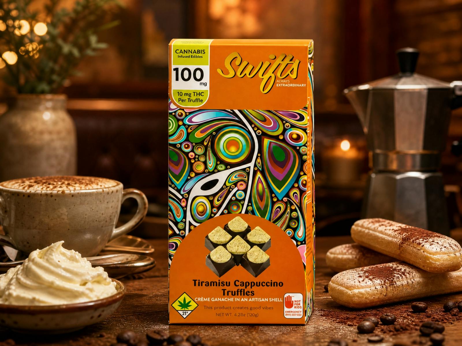 Swifts Truffle Tiramisu Cappuccino 100mg by Swifts Edibles
