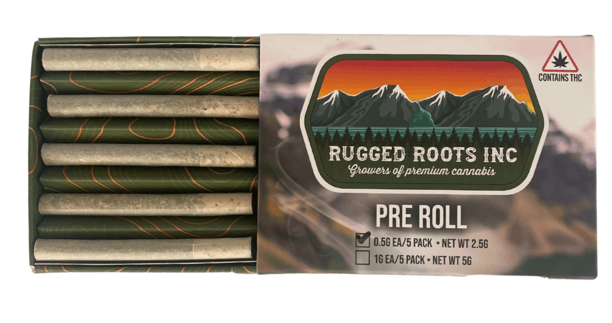 Rugged Roots - Hollow Bones 0.5g Pre Roll 5 Pack 2.5g by Rugged Roots