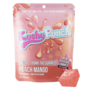 Kushy Punch - Kushy Punch Indica Peach Mango INDIVIDUAL GUMMIES 100MG