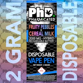 PhD Disposable D9 Vape Cart- 2000 mg -Fruity Pebbles x Cereal Milk (H)