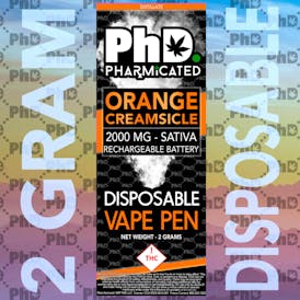 PhD Disposable D9 Vape Cart- 2000 mg - Orange Creamsicle (I)