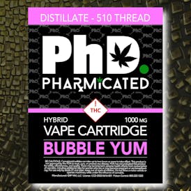 Pharmicated 510 Thread Vape Cart - 1000 mg - Bubble Yum (H)