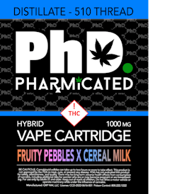 Pharmicated 510 Thread Vape Cart - 1000 mg- Fruity Pebbles X Cereal Milk(H)