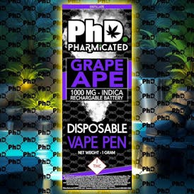 Pharmicated 510 Thread Vape Cart - 1000 mg - Grape Ape (I)