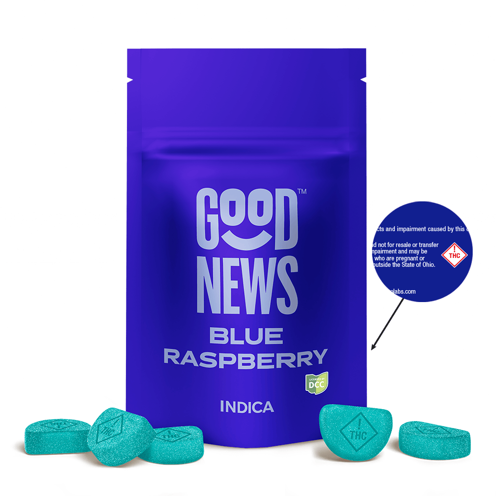 Blue Raspberry Gummies | 100mg | 10ct | 10mg/ea by Good News