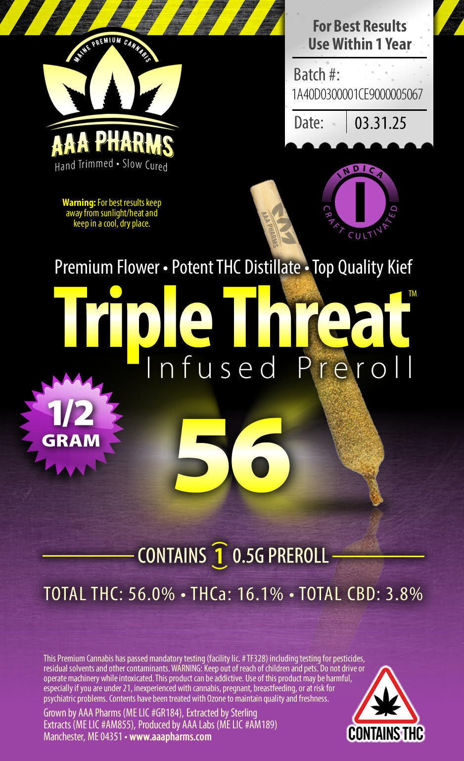 Triple Threat Indica Infused Pre