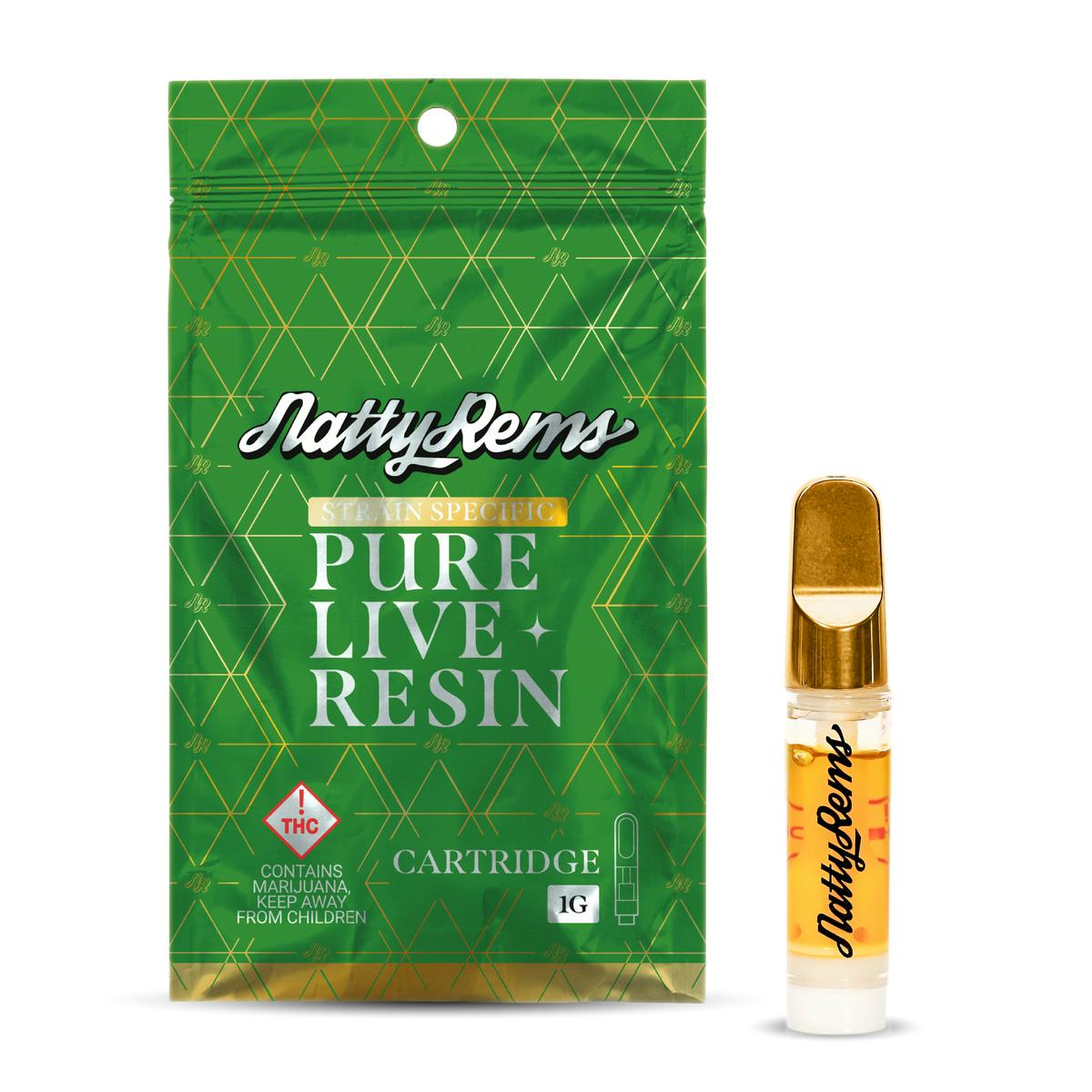 Golden Goat 1000mg Gold Tip Live Resin Cartridge by Natty Rems