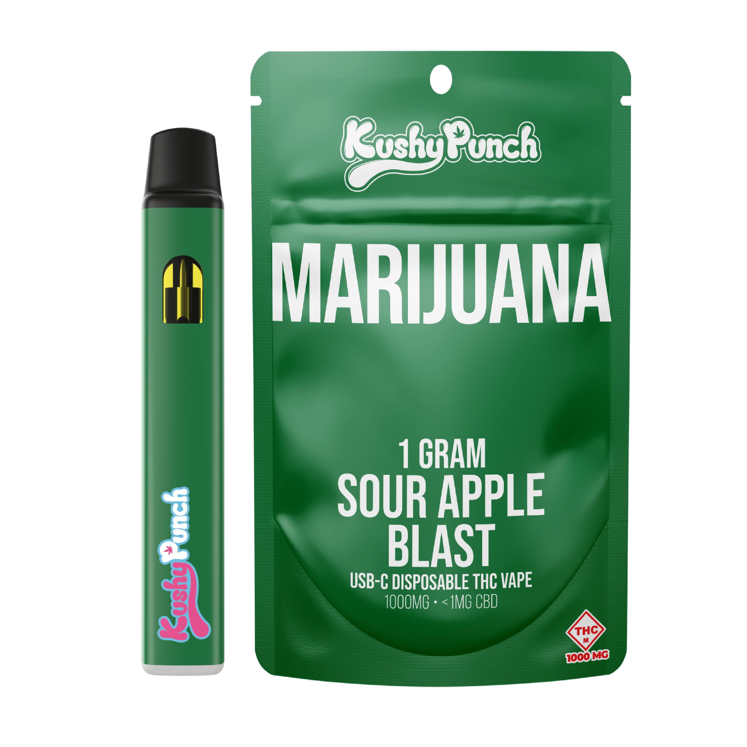Sour Apple | Disposable | 1g by Kushy Punch
