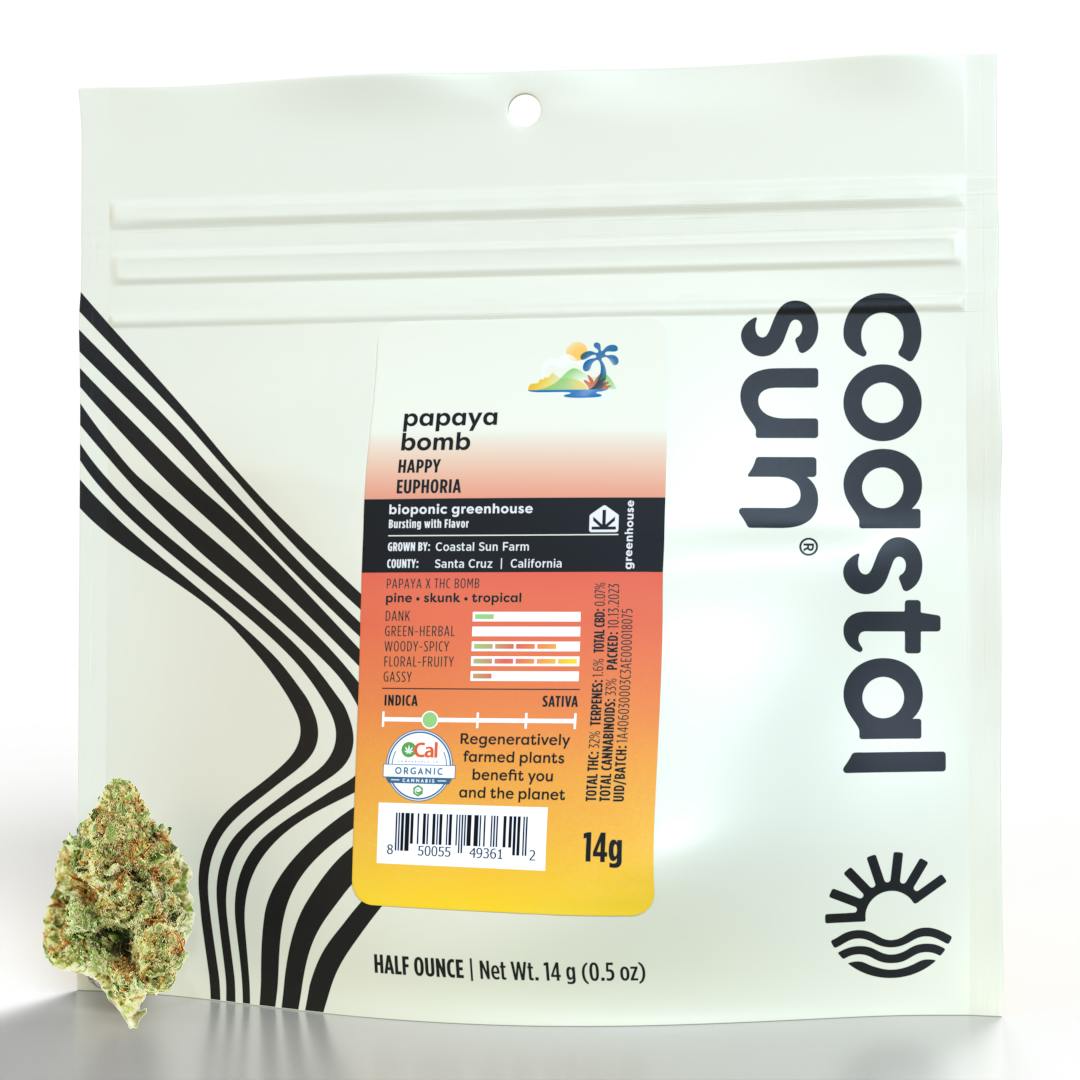 Papaya Bomb Greenhouse Flower 14g Coastal Sun
