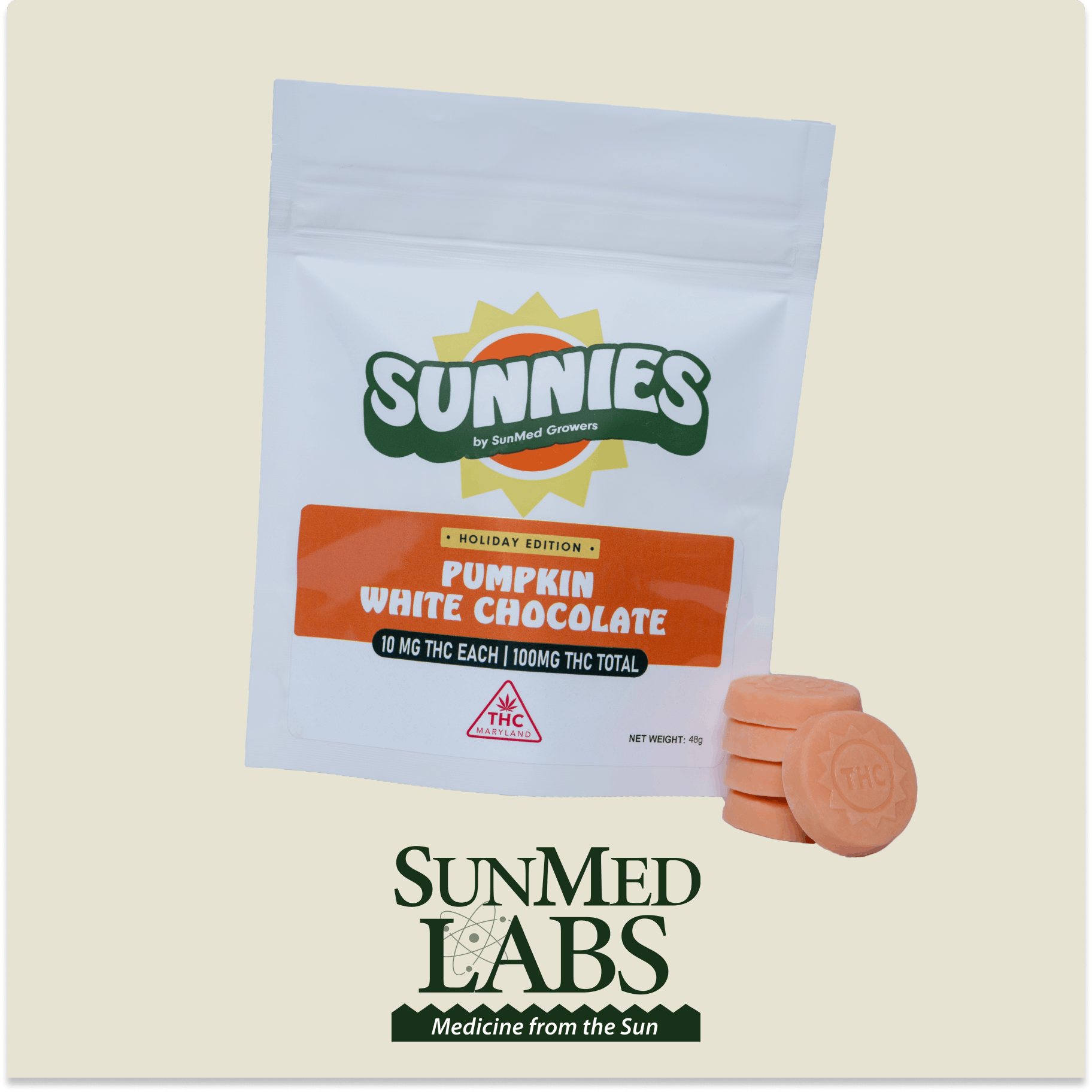 Holiday Pumpkin White Chocolate Milk Edible 100mg - SunMed Growers