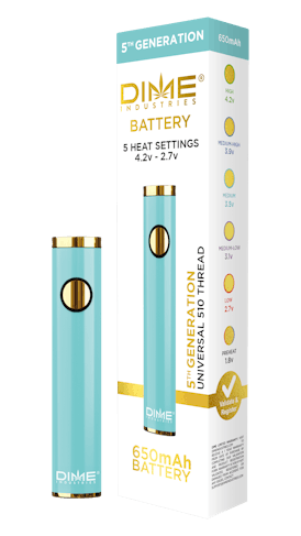 Dime Industries 5th Generation 510 Thread Battery - Aqua Blue (2023)