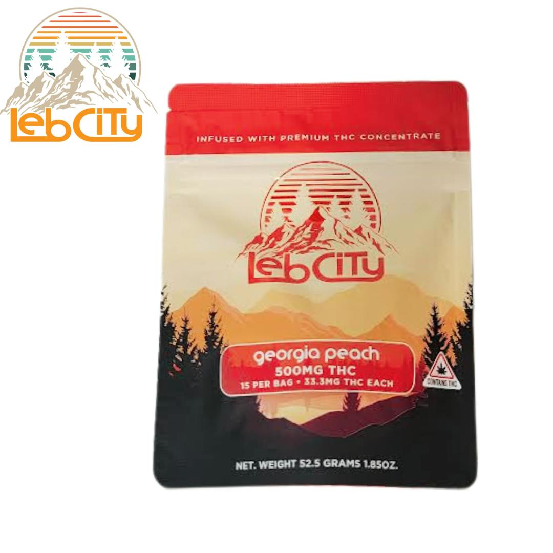 Georgie Peach 500 MG THC Infused Gummy by LebCity Extracts