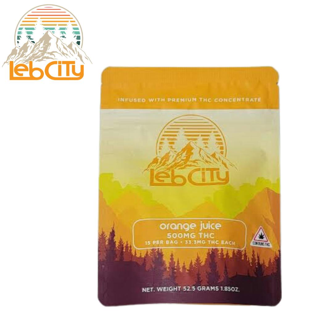 Orange Juice 500 MG THC Infused Gummy by LebCity Extracts