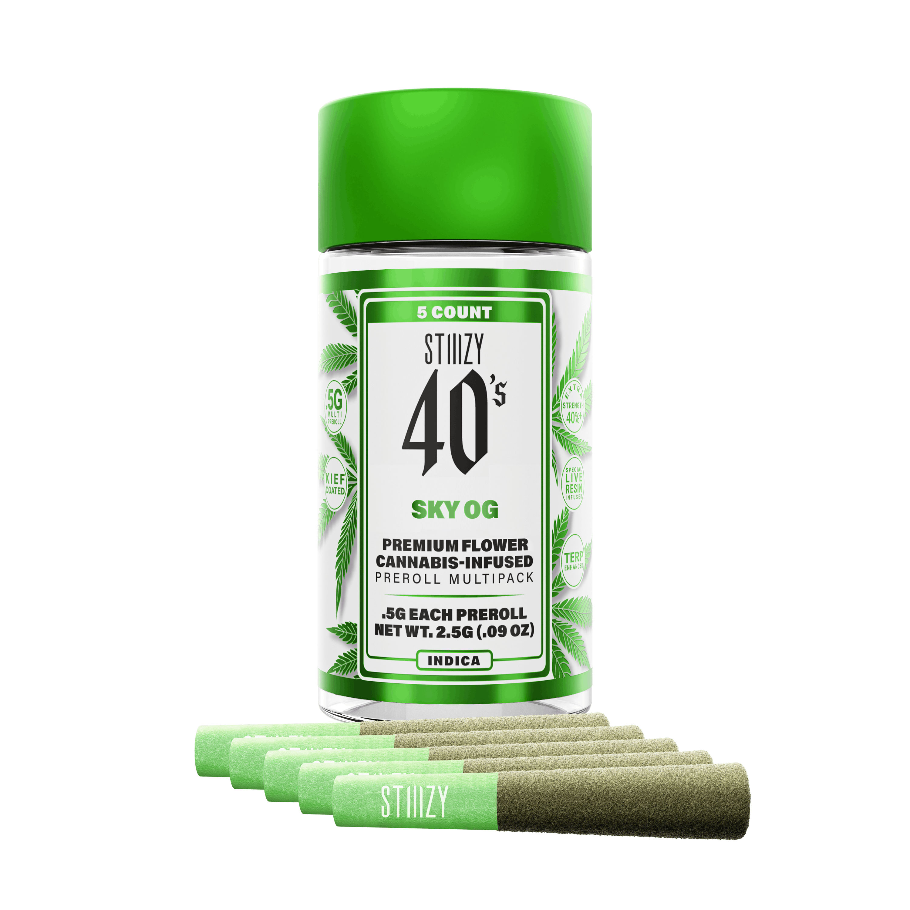 STIIIZY - SKY OG - 1G 40's Infused Preroll 5 Pack — Infused Pre-Rolls