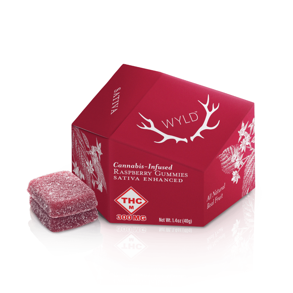 HIGH DOSE | Raspberry Sativa Enhanced Gummies | 300mg | 10ct | 30mg/ea by Wyld