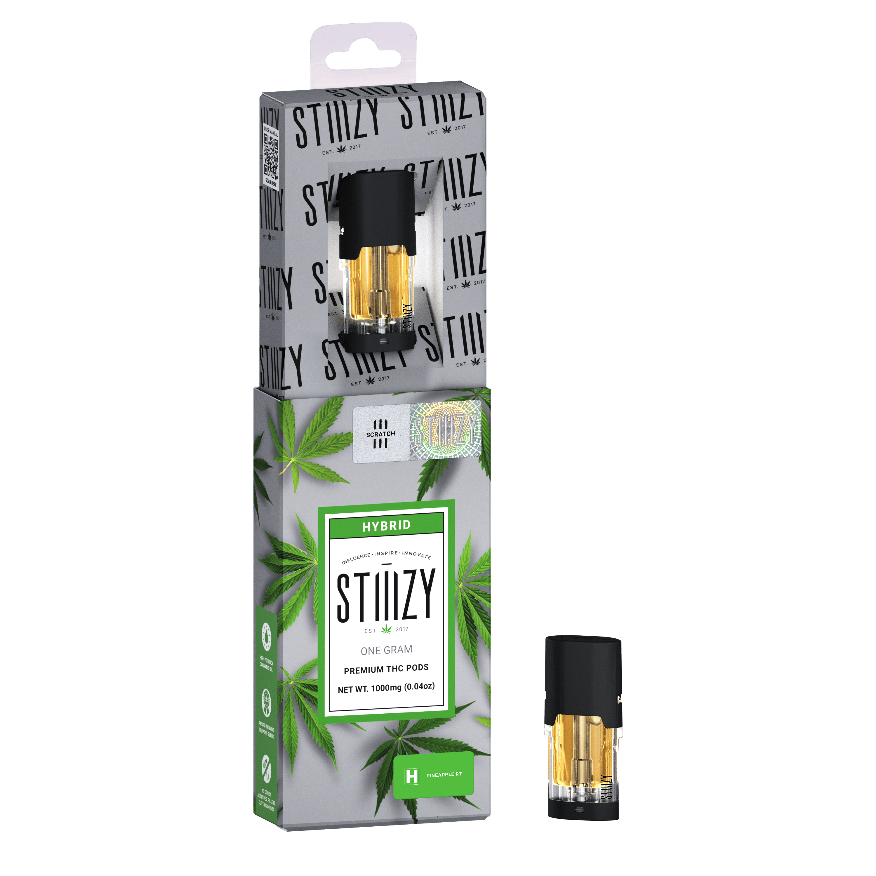 STIIIZY Vape Cartridge - PINEAPPLE RT 1G Original THC Pod - STIIIZY — Cartridges